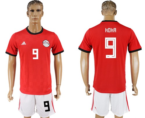 Egypt #9 Koka Red Home Soccer Country Jersey